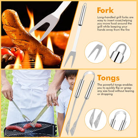 RUINENGDA grill utensils set fork for secure meat handling on the grill