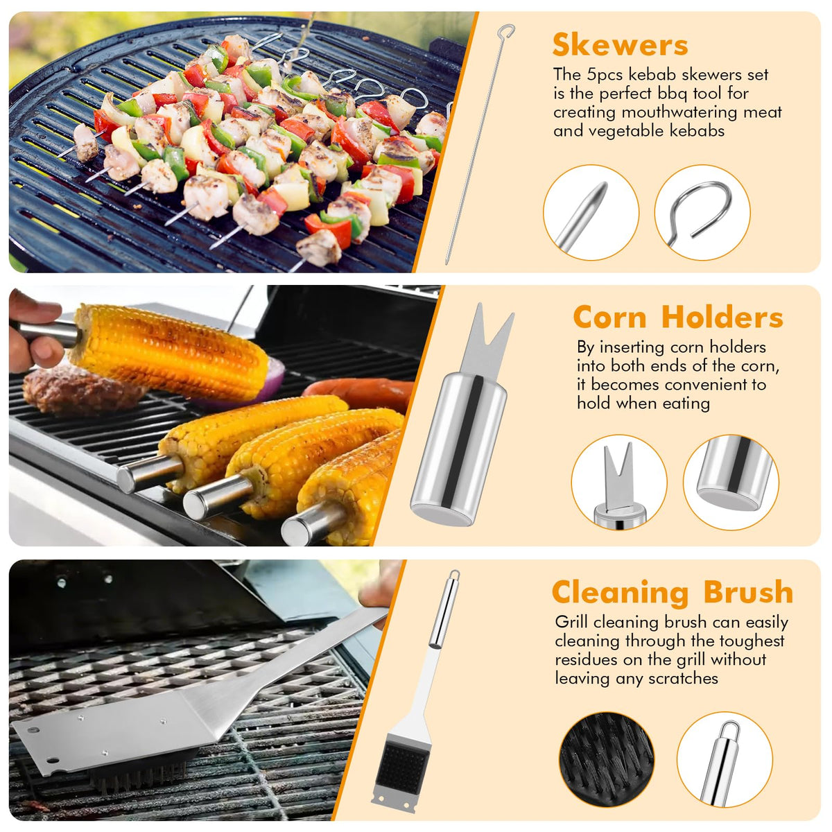 RUINENGDA grill utensils set knife for clean slicing during grilling