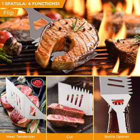 RUINENGDA grill utensils set spatula for turning and serving with precision