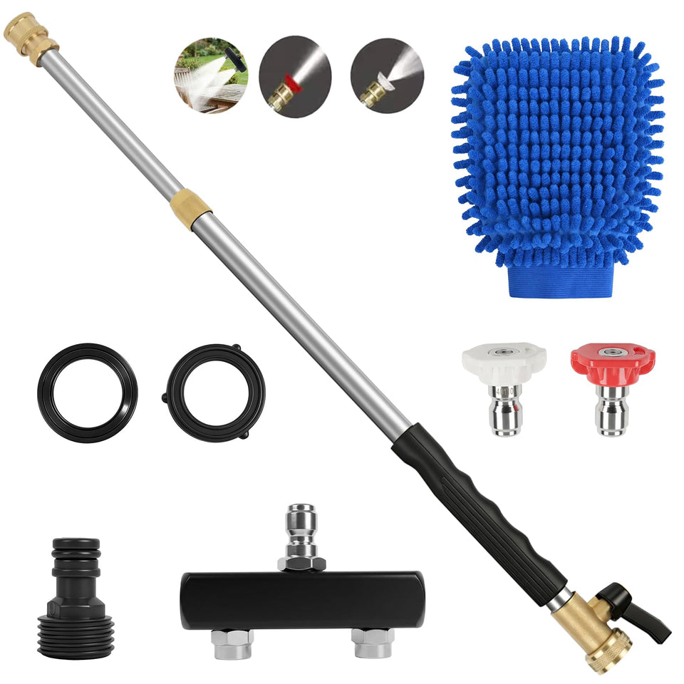 Ruirgo Jet Nozzle Extendable Wand shows adjustable length for hard-to-reach spots.