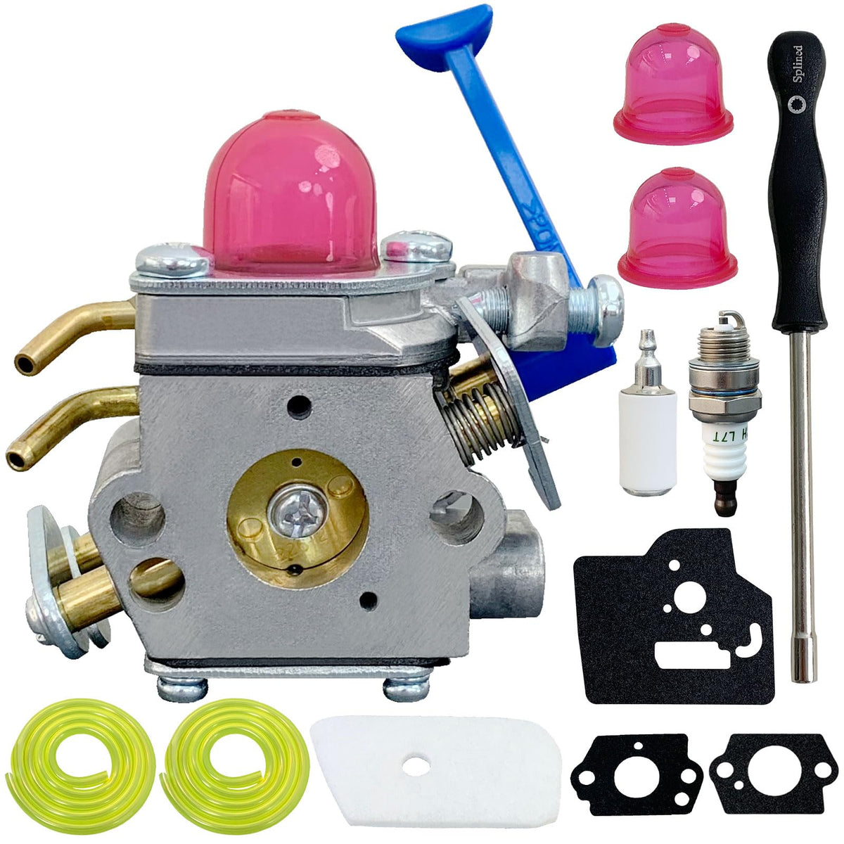 Ruixing 128LD carburetor front view improves Husqvarna compatibility and reliable starts.
