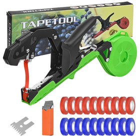 RUKHOOL upgraded plant tying machine in use, tying vines quickly and neatly.