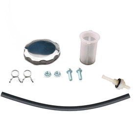 Ruma fuel tank kit with fuel line and clips for seamless flow