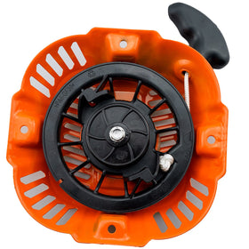 Ruma orange pull-start installed on a pressure washer for quick starts.