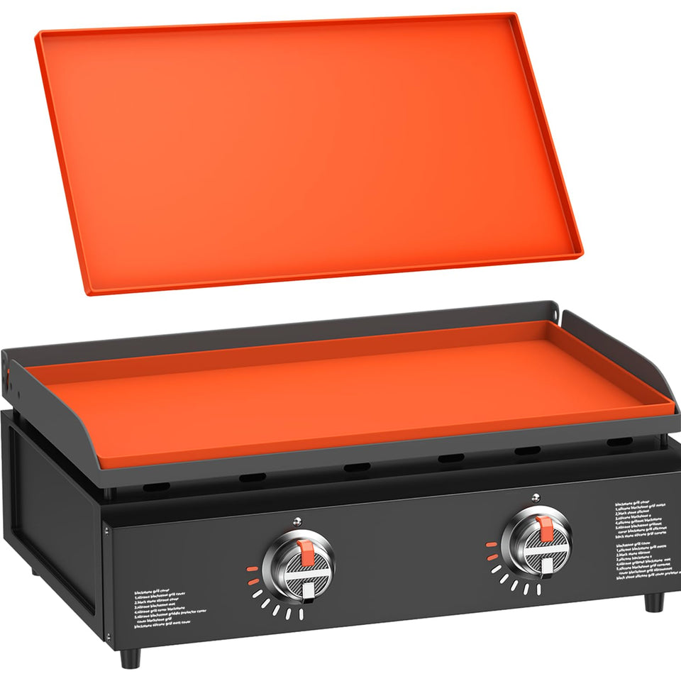 Rumlick 22-inch silicone griddle mat cover on Blackstone protecting surface from dust and moisture