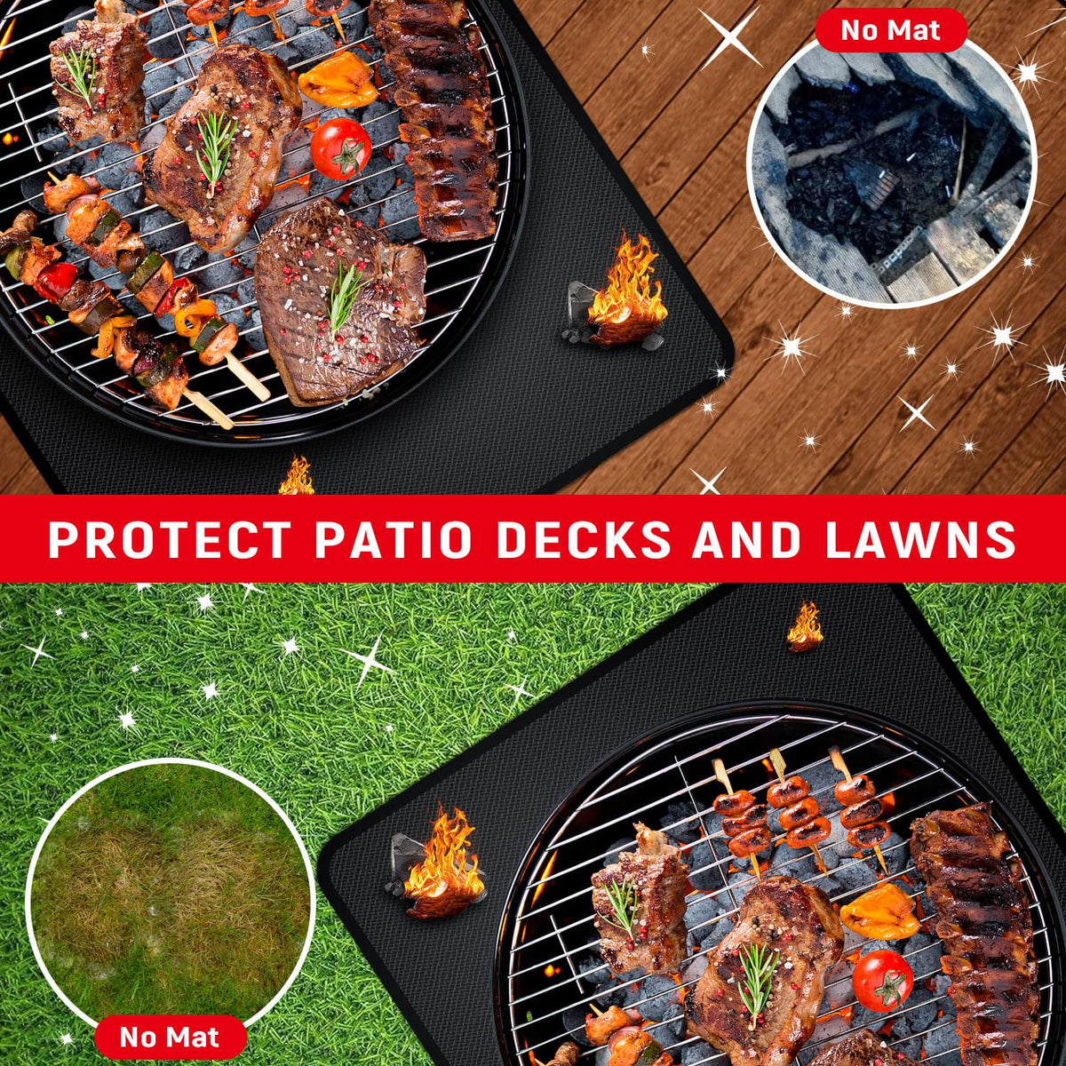 Rumlick double-sided fireproof mat with high heat resistance.