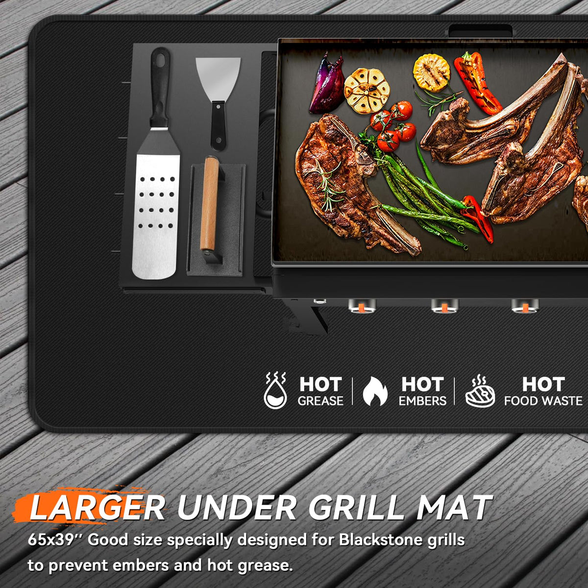 Rumlick double-sided fireproof mat provides versatile protection for grills and fire pits.