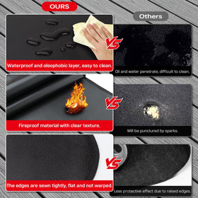 Rumlick easy-clean surface resists oil and water for quick maintenance.