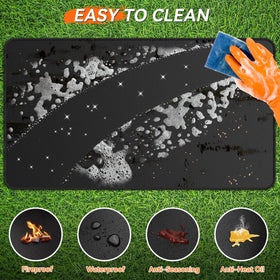 Rumlick foldable portable grill mat for easy storage after outdoor cooking.