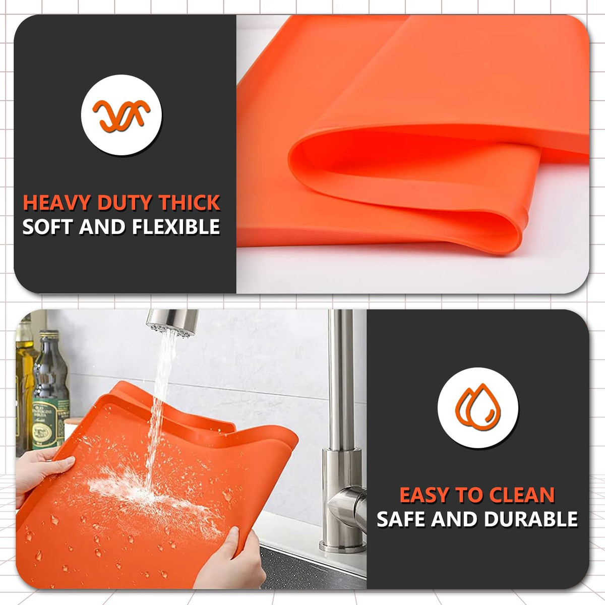 Rumlick non-stick, easy-clean silicone surface simplifies post-cook cleanup.