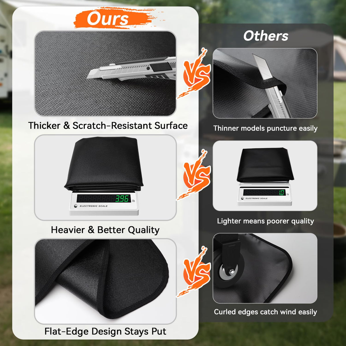 Rumlick portable foldable mat is easy to store and reuse.