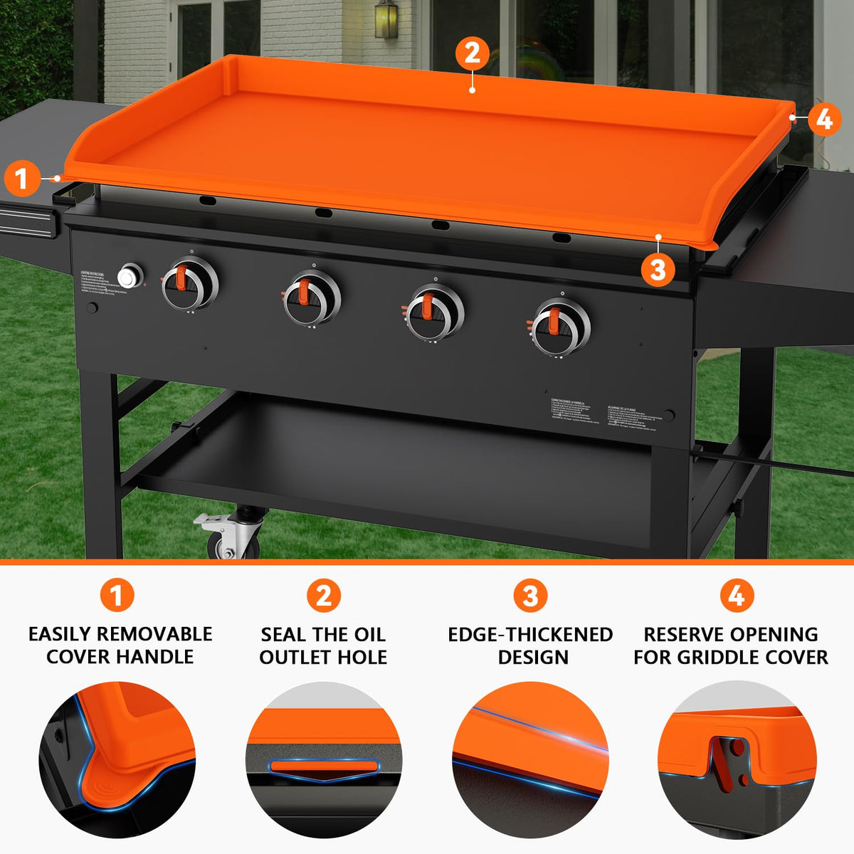 Rumlick silicone griddle cover offers easy cleanup.