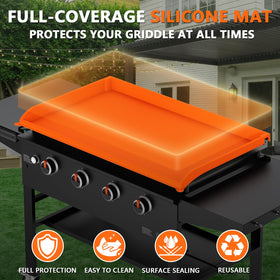 Rumlick silicone griddle cover 36-inch orange edge fit shields griddle edges.