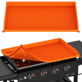 Rumlick silicone griddle cover 36-inch orange top view protects against dust and moisture.