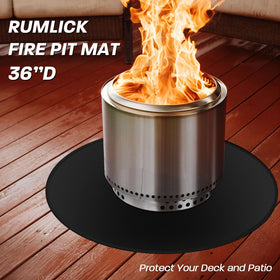 Rumlick Solo Stove Bonfire compatible mat fits beneath for safe gatherings.