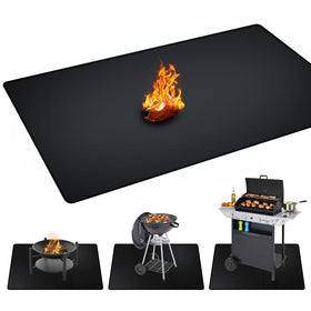 Rumlick 48x30 under grill mat protecting deck from heat and spills.