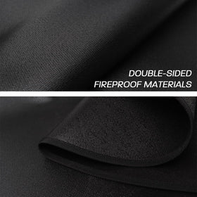 Rumlick under grill mat safeguards surfaces during outdoor cooking.