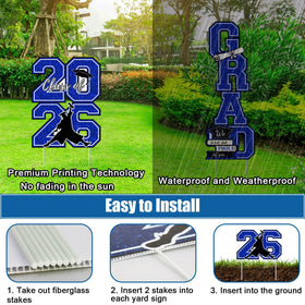 Runleo waterproof corrugated yard sign withstands weather for reuse in future grads.