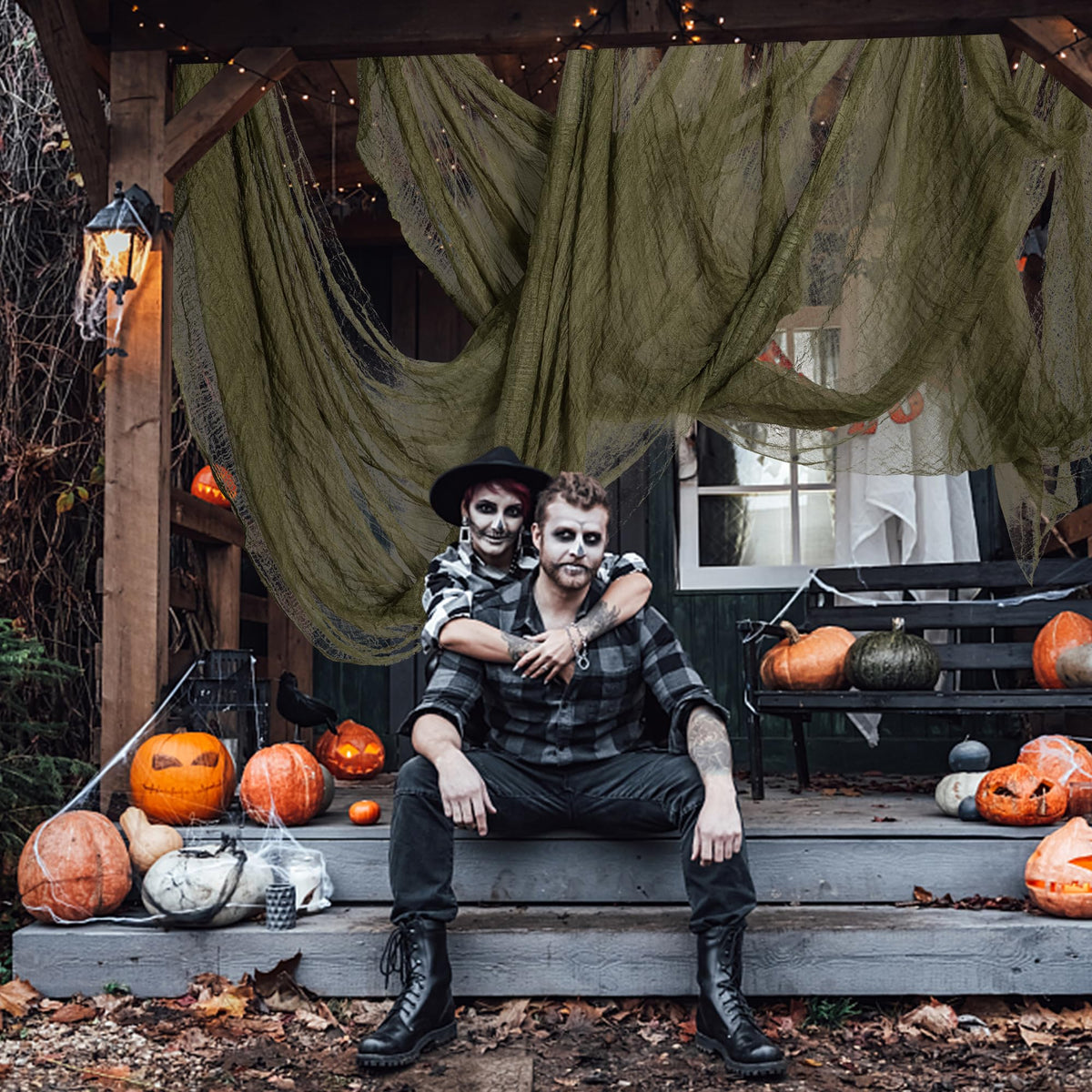 RunNico blood gauze Halloween detail adds eerie blood-streak visuals to scenes.