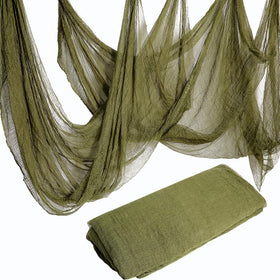 RunNico creepy cloth giant drape creates dramatic Halloween entryway ambiance.