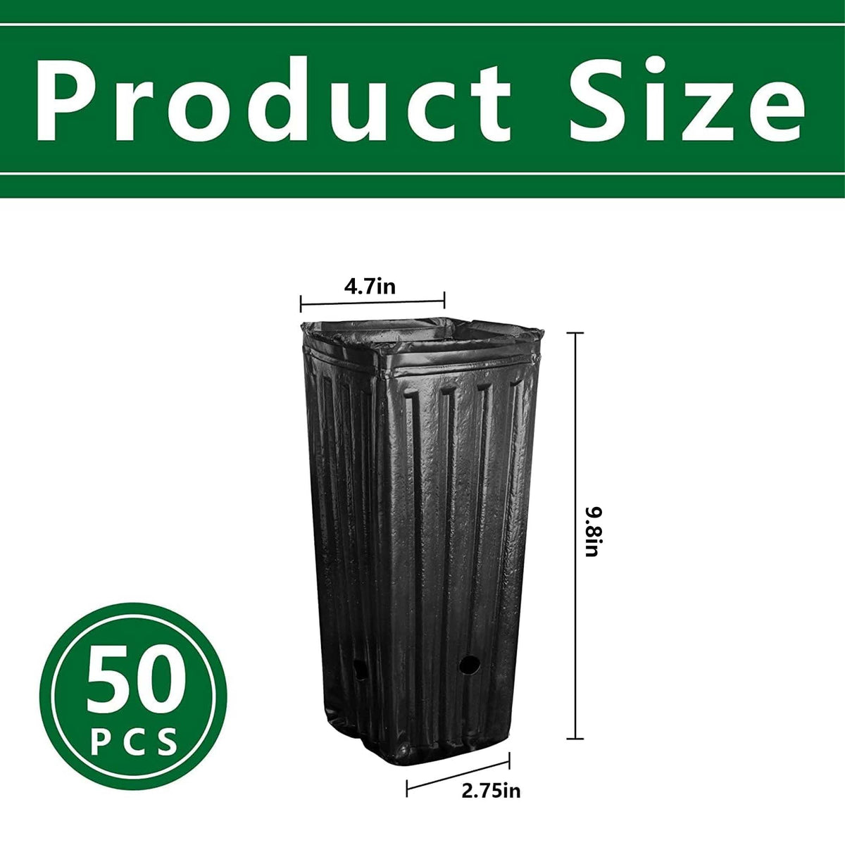 RunNico pot with 4.7-inch opening in black for larger transplants