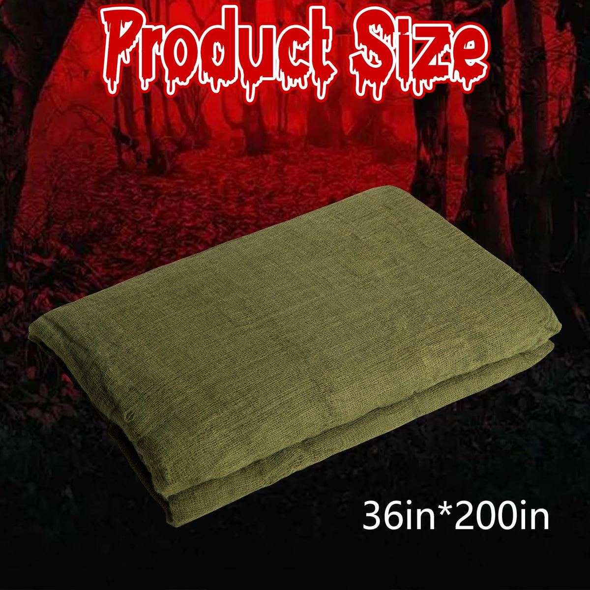 RunNico green cheesecloth window drape creates eerie indoor shadows.