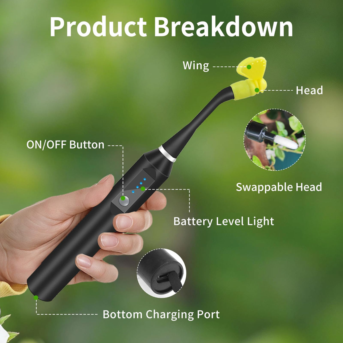 RUNWUSHENG pollination tool portable and lightweight for multiple plants
