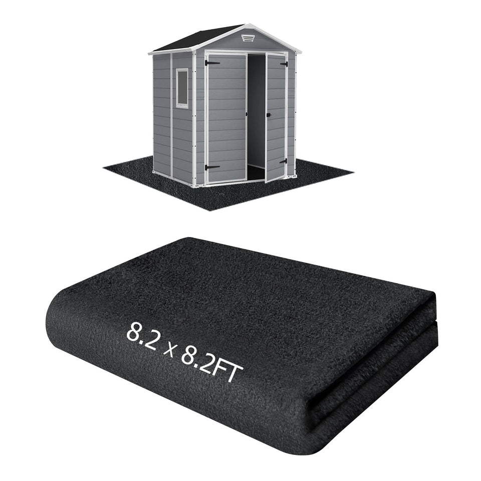 RUNZEG outdoor shed floor mat 8.2x8.2 ft protects shed floors from wear