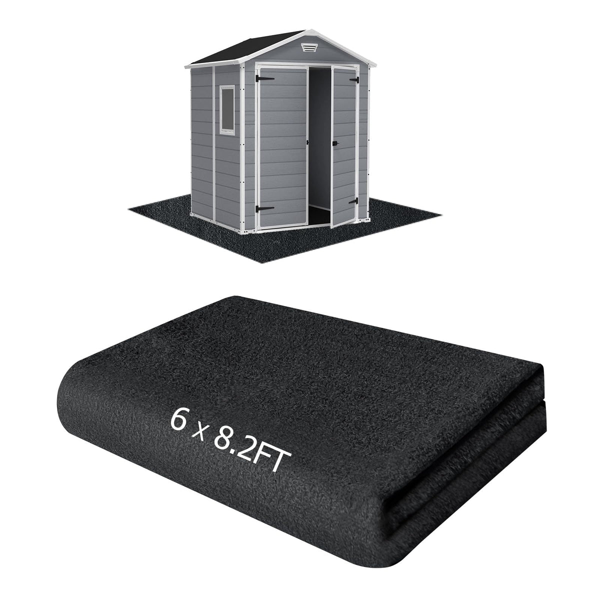 RUNZEG outdoor shed floor mat with anti-slip backing protects floors from moisture and wear.