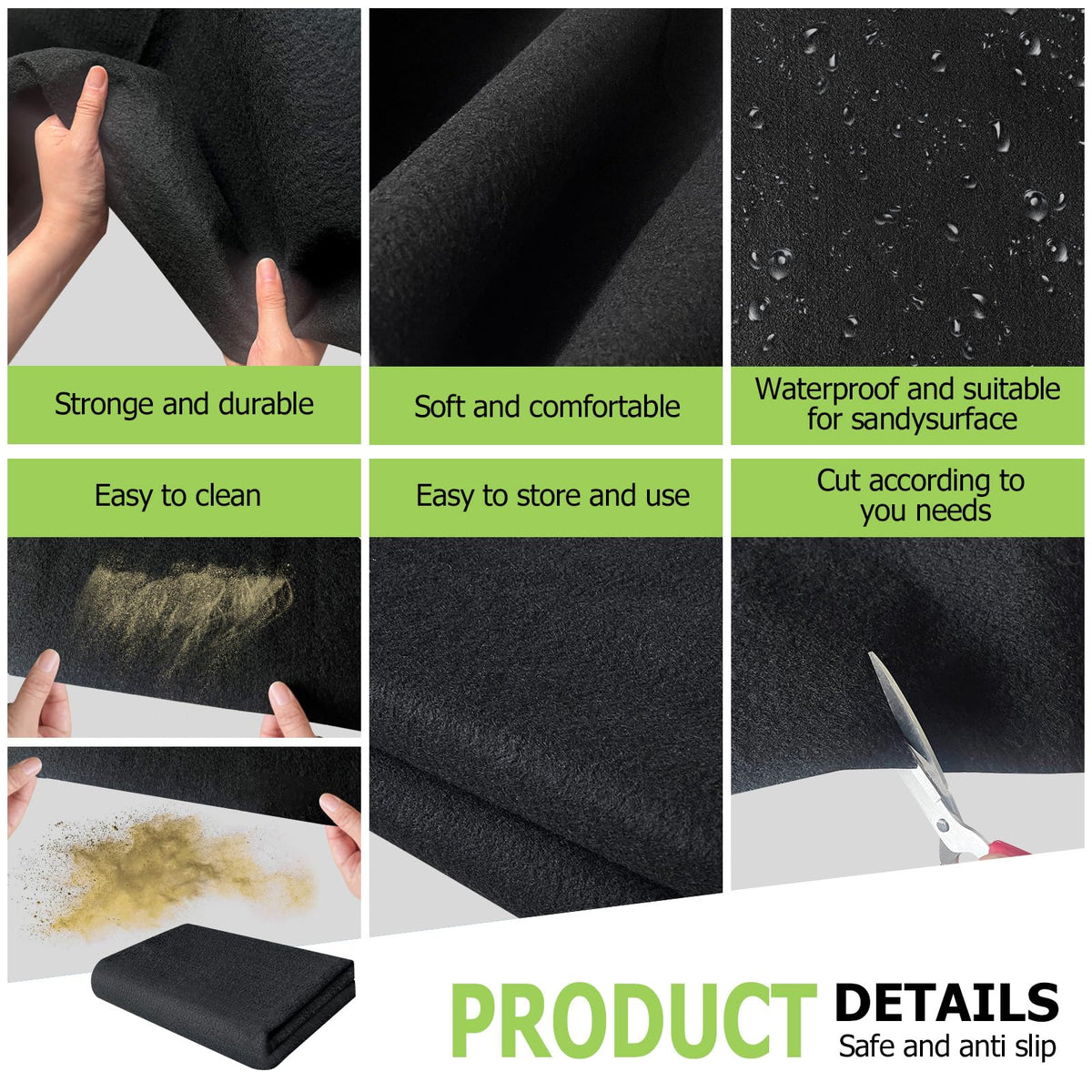 RUNZEG outdoor mat offers easy-clean convenience for dusty or damp spaces.