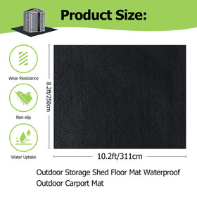 RUNZEG shed mat with non-slip backing stays securely in place.