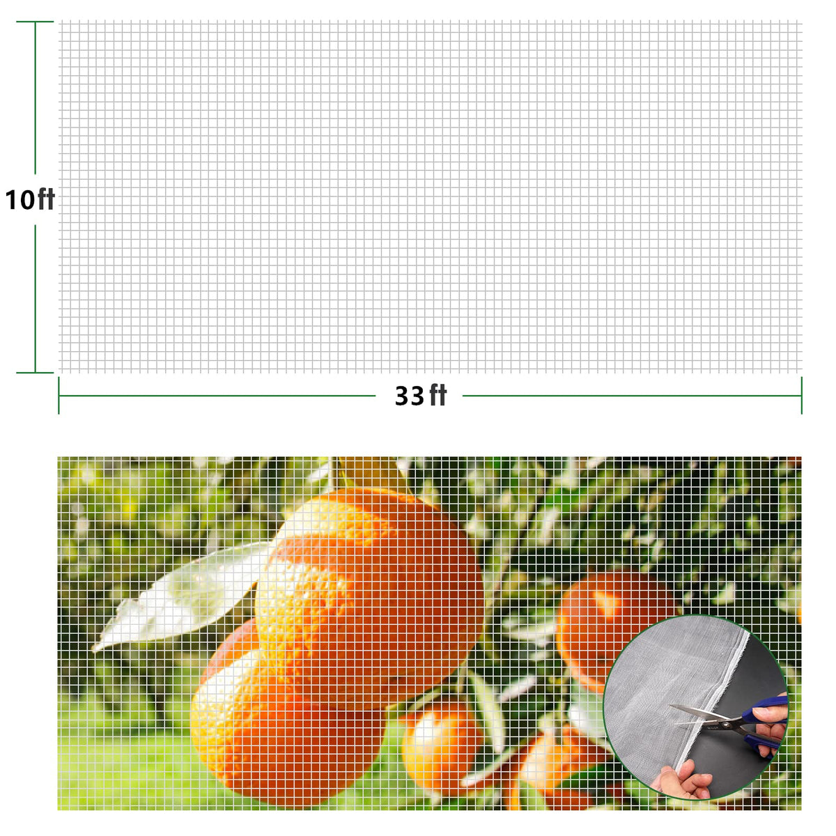 Ruolan garden netting deters birds and bugs around vegetables and fruits