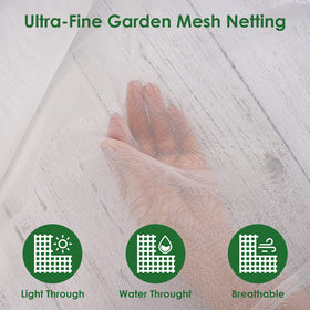 Ruolan garden netting simple setup over plants with secure anchoring