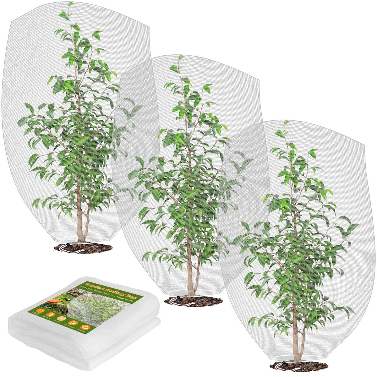 Ruolan mesh plant cover shields crops from birds with breathable weave.