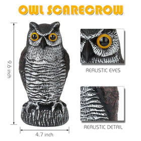 Ruolan owl decoy features a hand-painted finish that resists fading.