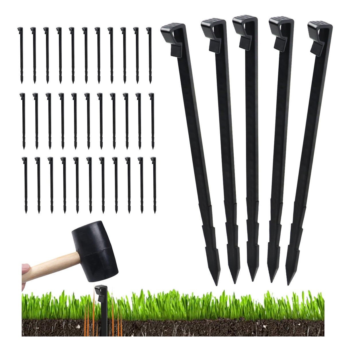 Ruppence 70-pcs landscape stakes set for durable edging in any yard.