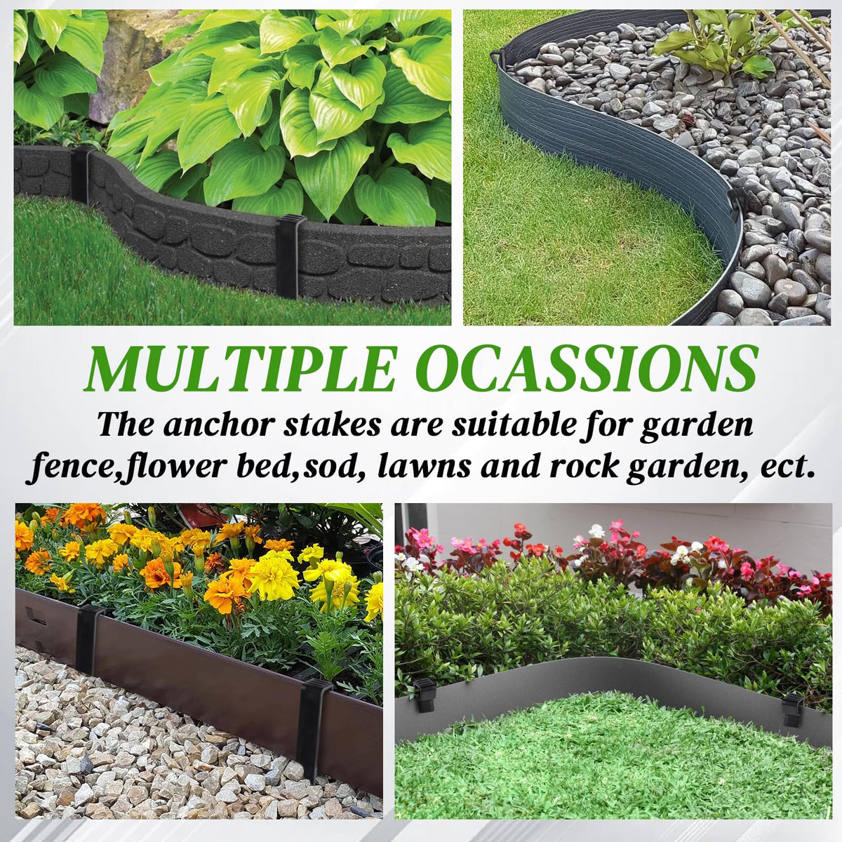 Ruppence stake with thorn structure grips soil securely to minimize slips.