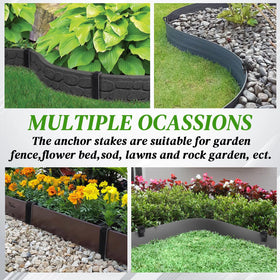 Ruppence stake with thorn structure grips soil securely to minimize slips.