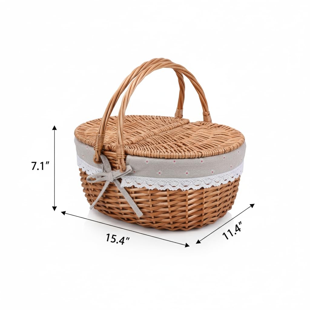 RURALITY washable lace liner inside the basket for easy cleaning.