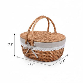 RURALITY washable lace liner inside the basket for easy cleaning.