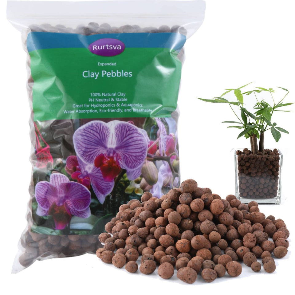 Rurtsva hand holding leca pebbles for easy handling and aeration.