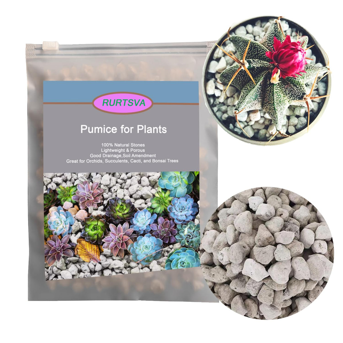 Rurtsva horticultural pumice 2qt bag improves soil aeration and drainage for healthier roots.