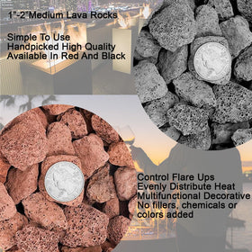 Rurtsva lava rocks arranged in a fireplace setup to hide components subtly.