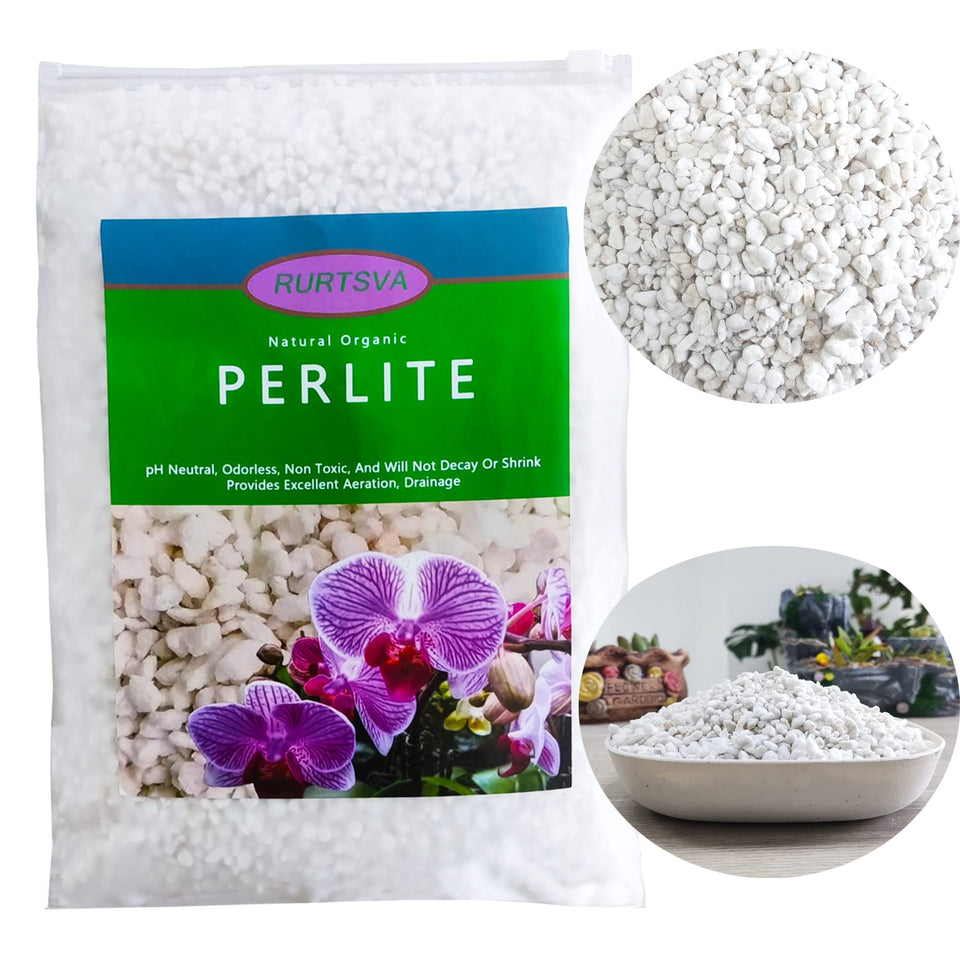 Rurtsva natural perlite 5qt bag for improved drainage in potted plants