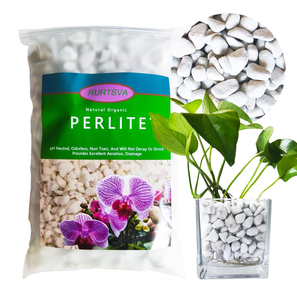 Rurtsva perlite large chunk 1-2cm bulk bag improves drainage for potted plants.
