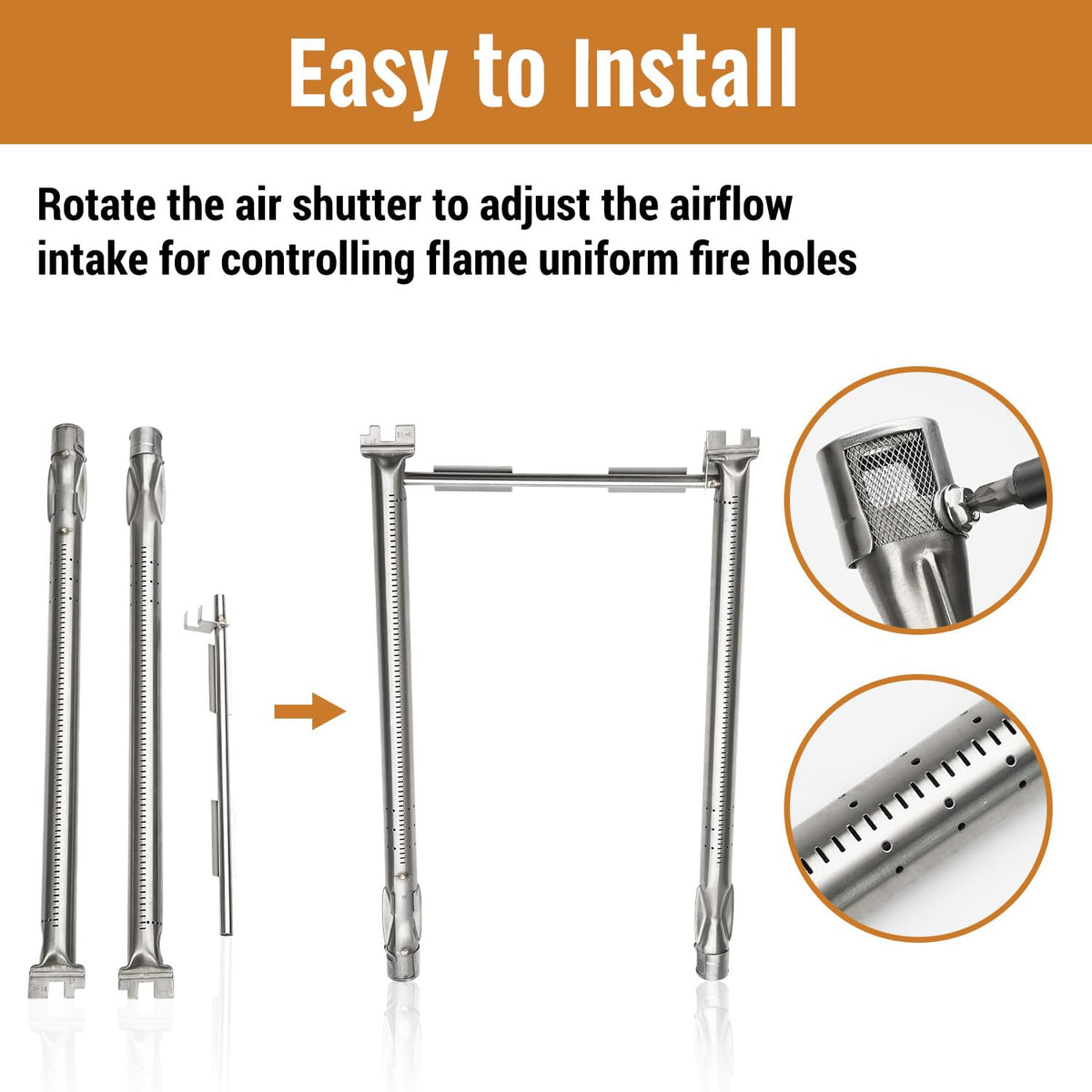 Rushare 69785 burner tubes for Weber GS4 200-Series in stainless steel
