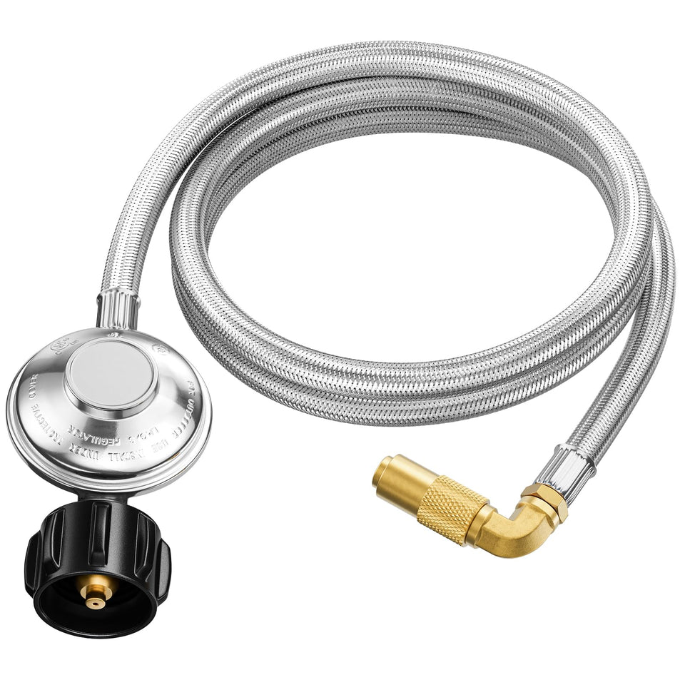 Rushare 6ft propane hose with brass connector for Blackstone griddles, secure link