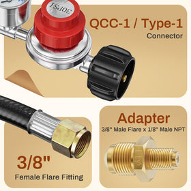 Rushare adjustable knob with 0-30 PSI for customizable heat.