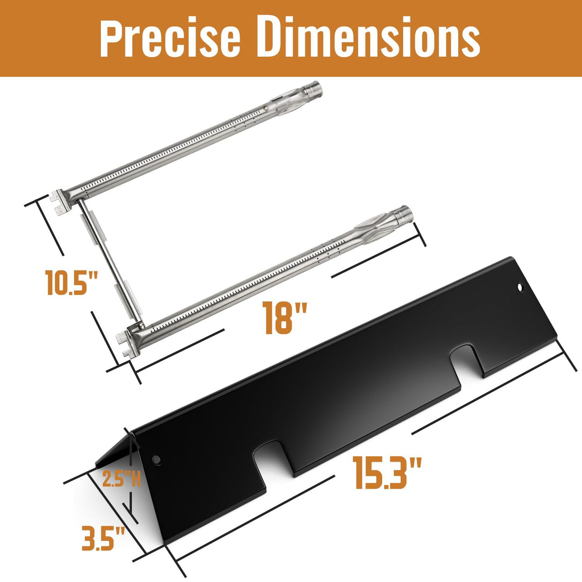 Rushare flavorizer bars front view for Weber GS4 200-Series grills