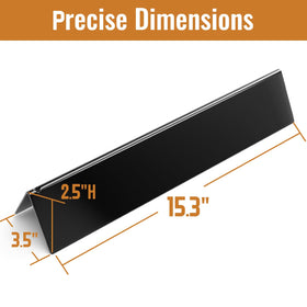 Porcelain-enameled steel flavorizer detail highlights durable construction and long life.